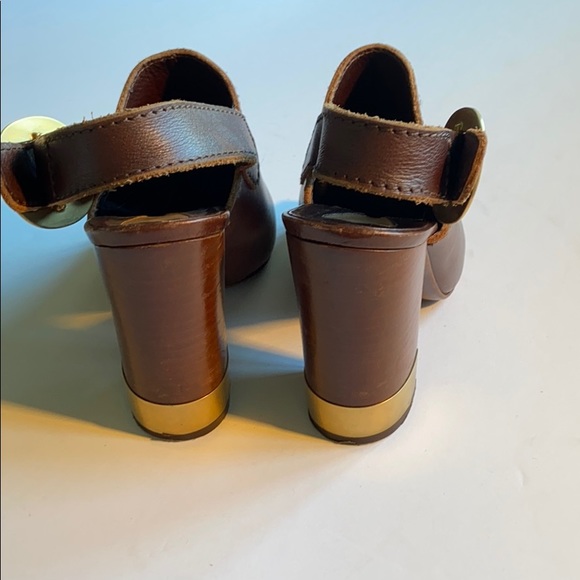 Chloe brown leather sling backs - Picture 3 of 7